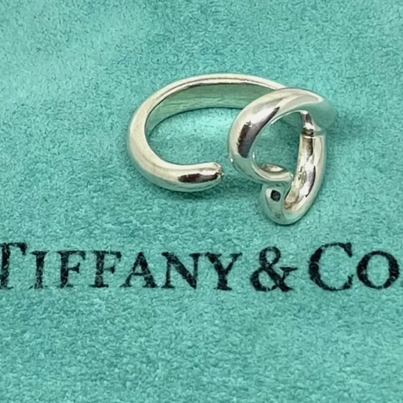 Tiffany & Co Sterling Silver Elsa Peretti Open Heart Ring Size 4.5 - Picture 2 of 8